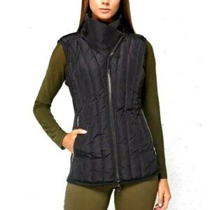 Anatomie Black Puffer Vest Layering Piece Asymmetrical Zipper Everyday Casual M